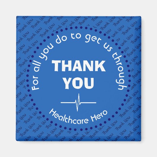 DANK U HARTELIJK GEZONDHEIDSZORG HERO NHS BLUE MAGNEET (Voorkant)
