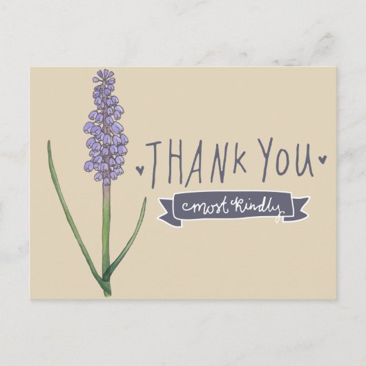 Dank U Hartelijk Hyacinth Briefkaart (Voorkant)