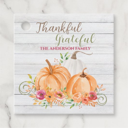 Dank u hartelijk | NajaarsHerfst Pumpkin-Waterverf Bedankjes Labels (Voorkant)