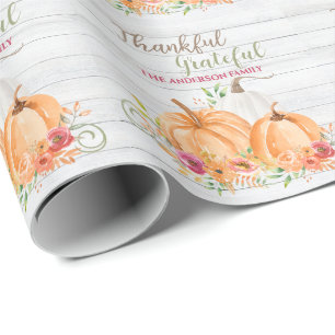 Dank u hartelijk   NajaarsHerfst Pumpkin-Waterverf Cadeaupapier