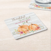 Dank u hartelijk | NajaarsHerfst Pumpkin-Waterverf Kartonnen Onderzetters (Schuin)