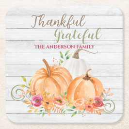 Dank u hartelijk | NajaarsHerfst Pumpkin-Waterverf Kartonnen Onderzetters