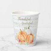 Dank u hartelijk | NajaarsHerfst Pumpkin-Waterverf Papieren Bekers (Achterkant)