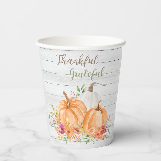 Dank u hartelijk | NajaarsHerfst Pumpkin-Waterverf Papieren Bekers (Achterkant)