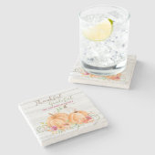 Dank u hartelijk | NajaarsHerfst Pumpkin-Waterverf Stenen Onderzetter (Zijkant)