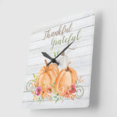 Dank u hartelijk | NajaarsHerfst Pumpkin-Waterverf Vierkante Klok (Hoek)