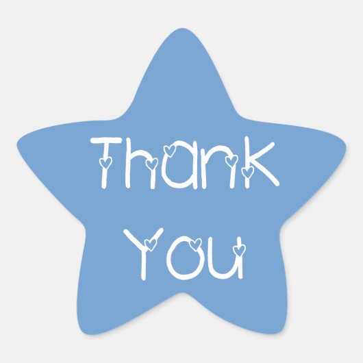 Dank u harten Sky Blue bruiloft stickers (Voorkant)