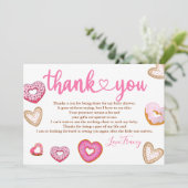 Dank u harten valentijn donuts bedankkaart (Staand voorkant)