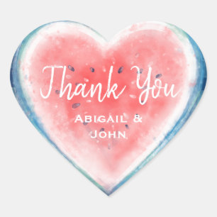 Dank u hartvormige watermeloen Stickers