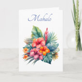 Dank u Hawaiiaanse kaart (Mahalo betekent dank u) (Voorkant)