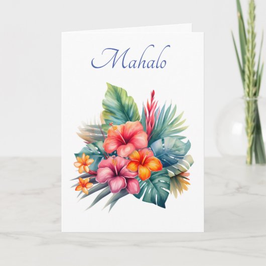 Dank u Hawaiiaanse kaart (Mahalo betekent dank u) (Voorkant)