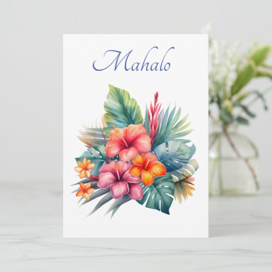 Dank u Hawaiiaanse kaart (Mahalo betekent dank u) (Staand voorkant)