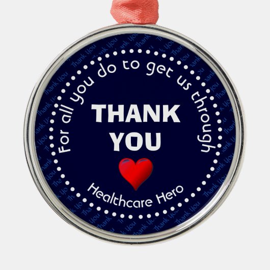 DANK U HEALTHCARE HERO METALEN ORNAMENT (Voorkant)