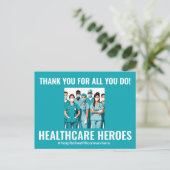 Dank u HealthCare Heroes Verpleegkundige Doctor Briefkaart (Staand voorkant)
