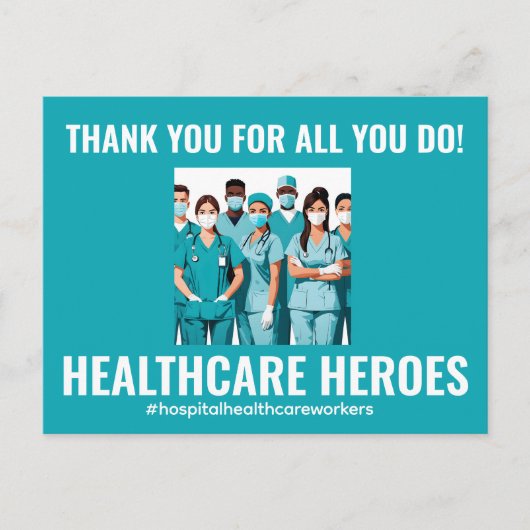Dank u HealthCare Heroes Verpleegkundige Doctor Briefkaart (Voorkant)