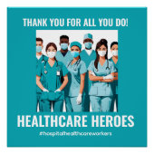 Dank u HealthCare Heroes Verpleegkundige Doctor Perfect Poster (Voorkant)