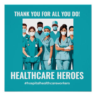Dank u HealthCare Heroes Verpleegkundige Doctor Perfect Poster