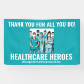 Dank u HealthCare Heroes Verpleegkundige Doctor Spandoek (Horizontaal)