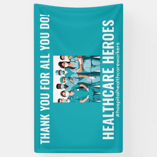 Dank u HealthCare Heroes Verpleegkundige Doctor Spandoek (Verticaal)