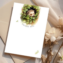 Dank u Hedgehog Woodland Baby shower Waterverf