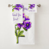 Dank U Heer (Paarse Pansies) Bad Handdoek (Insitu)