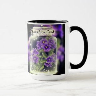 Dank u Heer Paarse Pansies Mok