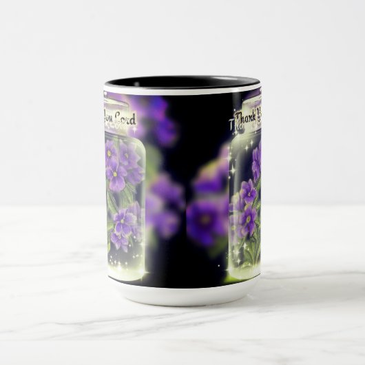 Dank u Heer Paarse Pansies Mok (Midden)