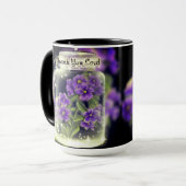 Dank u Heer Paarse Pansies Mok (Voorkant links)