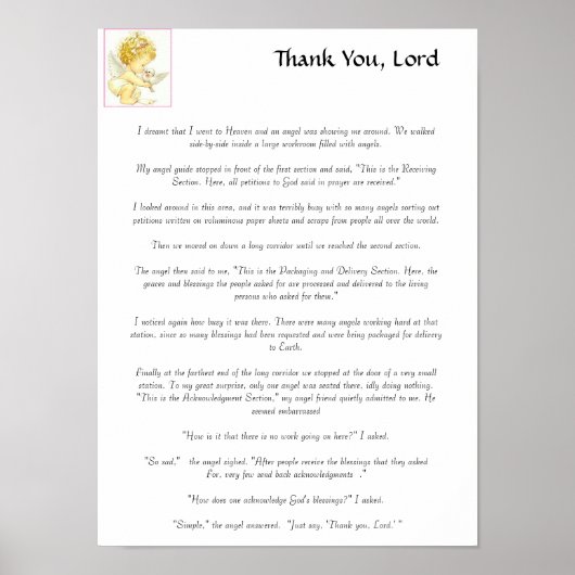 Dank u, Heer Poster (Voorkant)