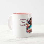 Dank U Heer! Tweekleurige Koffiemok (Voorkant links)