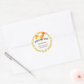 Dank u Herfst Autumn Gingham Maple Thanksgiving Ronde Sticker (Envelop)