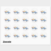 Dank u Herfst Blue  Truck Baby shower Ronde Sticker (Vel)