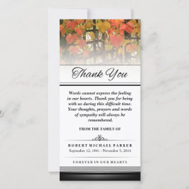 Dank u herfst laat Woorden niet uitdrukken Bedankkaart