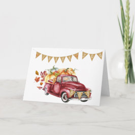Dank u Herfst Pompoen Truck Boy Baby shower Kaart