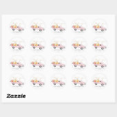 Dank u Herfst Roze  Truck Baby shower Ronde Sticker (Vel)