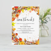 'Dank U' Herfst Thanksgiving-diner Kaart (Staand voorkant)