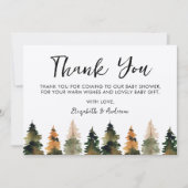 Dank u Herfst Trees Baby shower Bedankkaart (Voorkant)