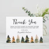 Dank u Herfst Trees Baby shower Bedankkaart (Staand voorkant)