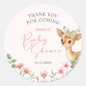 Dank u Herten Floral Baby shower Ronde Sticker (Voorkant)