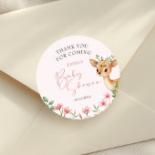 Dank u Herten Floral Baby shower Ronde Sticker