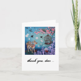 Dank u, herten. Kaart, witte inbegrepen enveloppen Bedankkaart