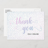 Dank u het Baby shower van de Roze Blauwe Confetti Briefkaart (Voorkant / Achterkant)