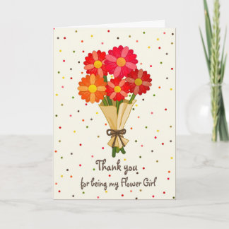 Dank u het Boeket van Bloemenmeisje van Bloemen Bedankkaart