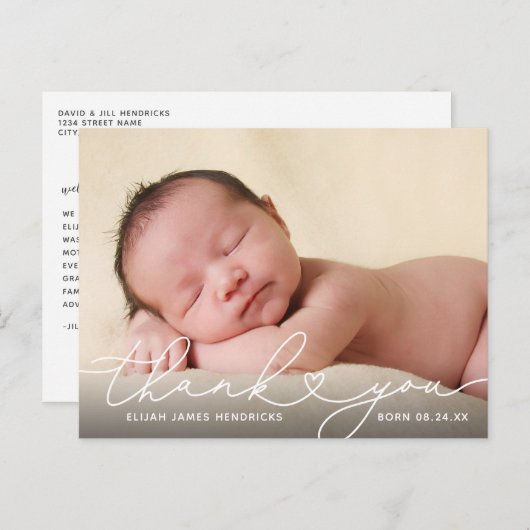 Dank u het Briefkaart van de Aankondiging van de F (Voorkant / Achterkant)