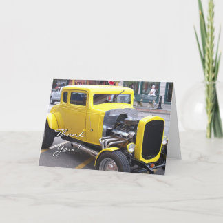 Dank u het Klassieke Gele wenskaart van de Auto Bedankkaart