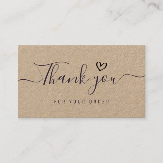 dank u het kraftbericht van het script visitekaartje (Voorkant)