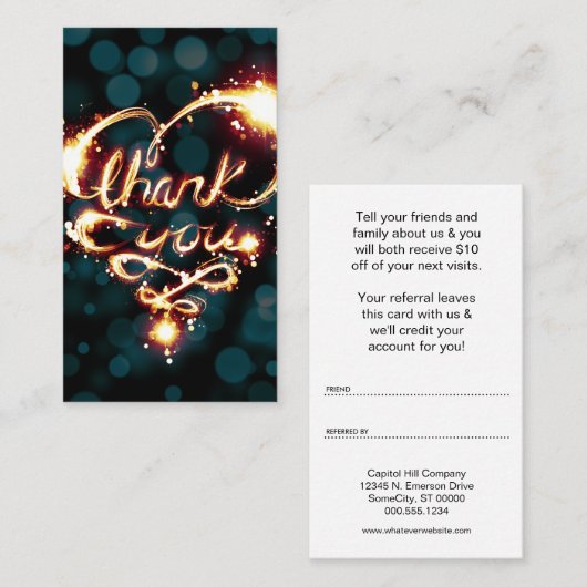 dank u het licht raadpleegt u een vriendenprogramm aanbevelingskaartje (Voorkant / Achterkant)