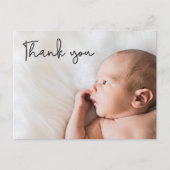 Dank u het Manuscript Gepersonaliseerde Baby showe Aankondigingskaart (Voorkant)