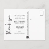 Dank u het Manuscript Modern blue Baby Foto Geboor Aankondigingskaart (Achterkant)