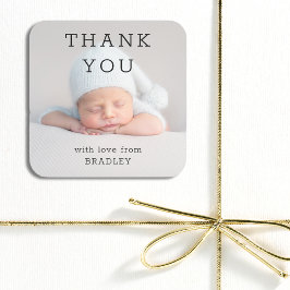 Dank u het Manuscript van het Baby shower van het  Vierkante Sticker